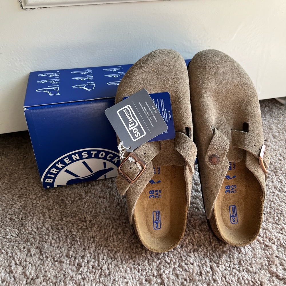 Birkenstock Women's Boston Suede Soft Footbed Clogs